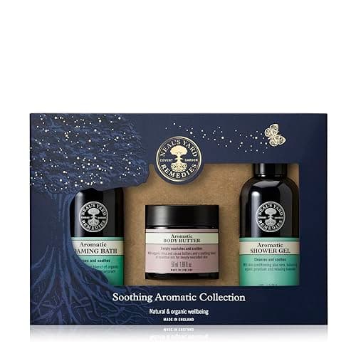 Image of Neal's Yard Remedies Soothing Aromatic Gift Set With Bath Soak, Body Butter & Shower Gel, Cruelty-Free, Set of 3