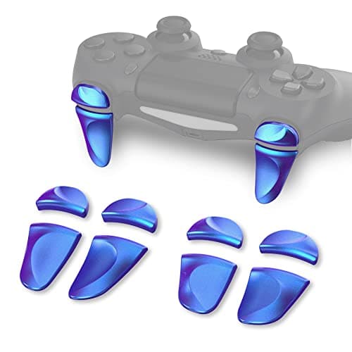 Image of playvital 2 Pair Shoulder Buttons Extension Triggers for ps4 All Model Controller, Game Improvement Adjusters for ps4, Bumper Trigger Extenders for ps4 Slim Pro Controller - Chameleon Purple Blue