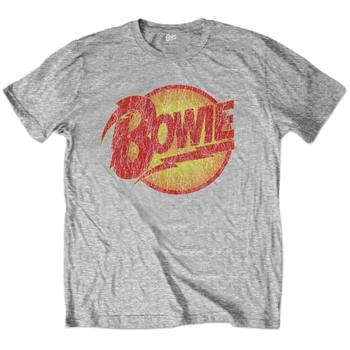 Image of David Bowie Vintage Diamond Dogs Logo Official Childrens Tee T-Shirt Boys Kids 5-6 Years Grey