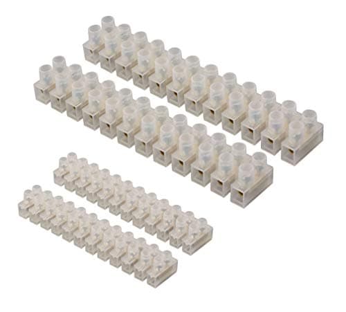 Image of GTSE 4 Pack of Electrical Connector Blocks, 3A, 15A, 12 Way White Terminal Block Electrical Connector Strips