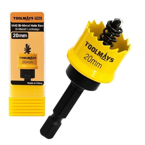 Image of TOOLMAYS 20mm Hole Saw, M42 Bi-Metal Hole Cutter With Drill Bit For Drilling Thin Stainless Steel, Aluminum Alloy, Iron Sheet, Wood, Plastic, PVC
