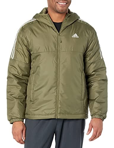 Image of adidas Men's Essentials Insulated Hooded Jacket, Focus Olive, L