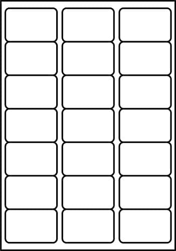 Image of SmithPackaging A4 Self Adhesive Address Labels, 21 Labels Per Sheet, 100 Sheets, 63.5 x 38.1mm 2100 Labels White 21 Per Sheet