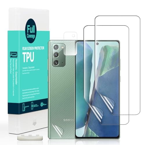 Image of Ibywind 2 Pcs Screen Protector For Samsung Galaxy Note 20,Flexible TPU Film,With 1Pc Camera Lens Protector,1Pc Back Film,Bubble Free,Easy To Install