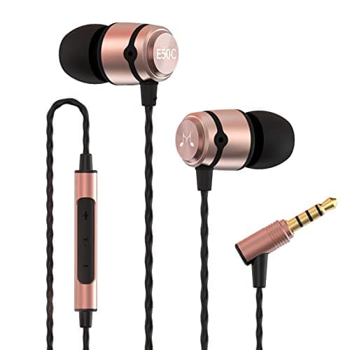 Image of Soundmagic E50C Wired Earbuds with Microphone in Ear Monitor HiFi Earphones Good Noise Isolating Headphones Comfortable Fit Black Gold