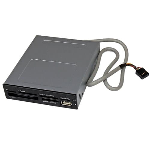 Image of StarTech.com 3.5in Front Bay 22-in-1 USB 2.0 Internal Multi Media Memory Card Reader with Simultaneous Access - CF/SD/MMC/MS/xD - Black (35FCREADBK3)
