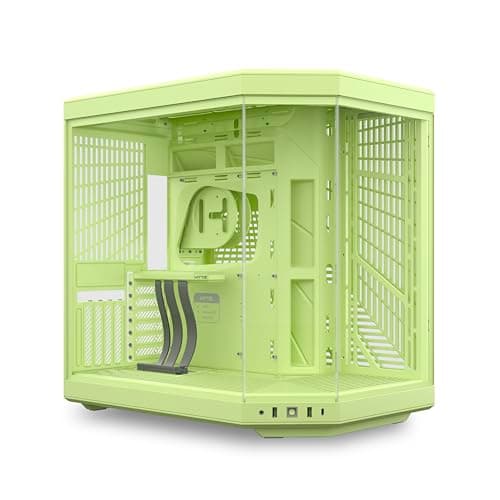 Image of Hyte Y70 Mid-Tower ATX Gaming PC Desktop Case - Panoramic Tempered Glass - Dual Chamber - High Airflow Chassis - PCIE 4.0 Riser Cable Included - New Modern Aesthetic - Matcha Milk (Green)