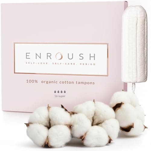 Image of 100% Organic Cotton Tampons | Biodegradable & Toxin Free | Hypoallergenic - Irritation & Allergy Free | Ultra Absorbent - Leak Proof Protection | Healthy & Comfortable Choice - 16 pcs (Super)