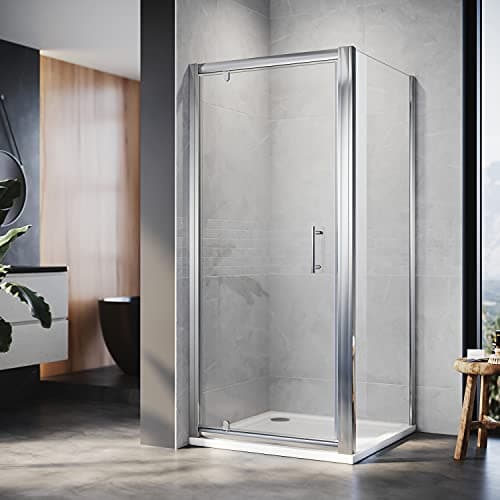 Image of ELEGANT 900x900mm Pivot Shower Enclosure Reversible Screen Panel with 6mm Glass Door Shower Cubicle