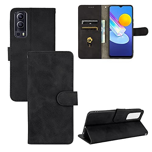 Image of Rfvzubemok Compatible with Vivo Y72 5G / Y52 5G / Y53s 5G Flip Wallet Cover,Compatible with Vivo iQOO Z3 5G Kickstand Magnetic Closure Black