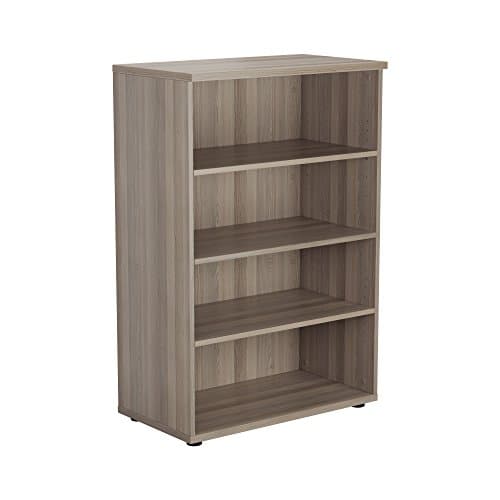 Image of Office Hippo Heavy Duty Bookcase, Robust Book Case, Storage Unit with 3 Adjustable Shelves & Adjustable Feet, Stable Home Office Furniture, Simple To Assemble - Grey Oak