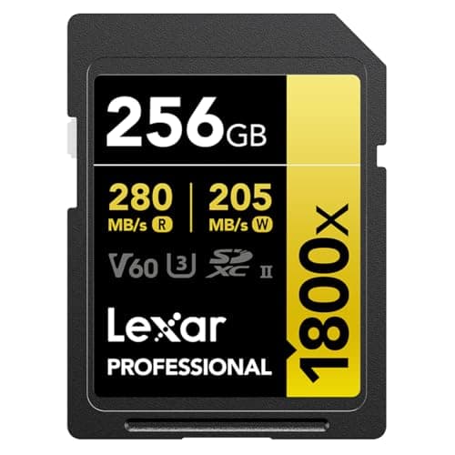 Image of Lexar 256GB Professional 1800x UHS-II SDXC Memory Card (Gold Series)