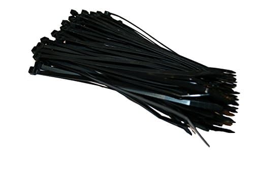 Image of 100 x Heavy Duty, Strong Black Cable Ties 200mm x 4.8mm