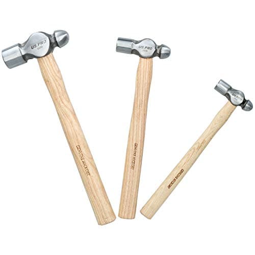 Image of US Pro 3pc Ball Pein Hammers Set 8 16 32oz Ounce Hickory B3300