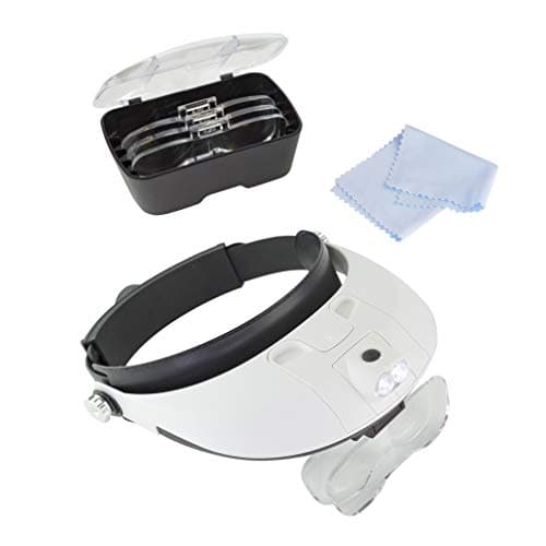 Image of Lightcraft LC1766 Pro LED Magnifier Headband with Bi-Plate Magnification, White, 7.0 cm*28.0 cm*22.5 cm
