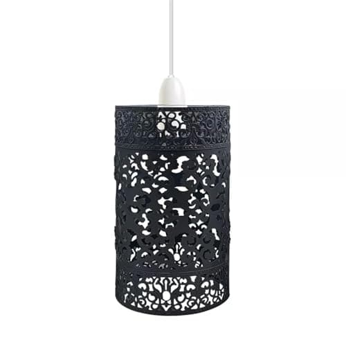 Image of LEDSone Vintage Cage Metal Lamp Shade - Industrial Metal Cage Light DIY Ceiling Pendant Lights for Dining Room Bedroom Loft Hallway (Black 1B)
