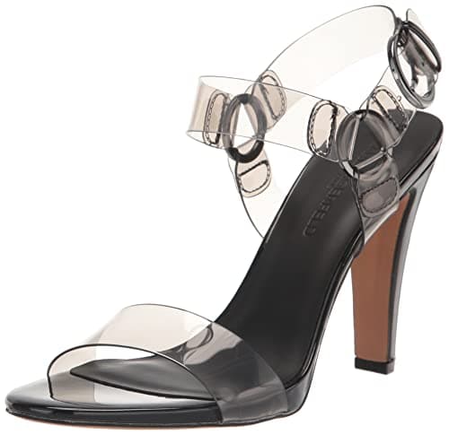 Image of KARL LAGERFELD womens Cieone Dressy Heeled Sandal, Smoke, 7