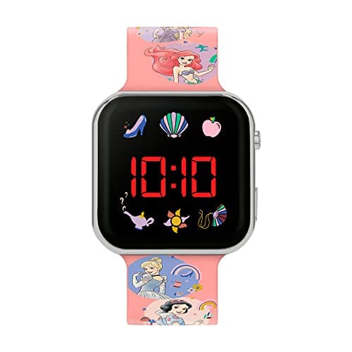 Image of Disney Princess Push Button LED Watch with Pink Silicone Strap PN4398