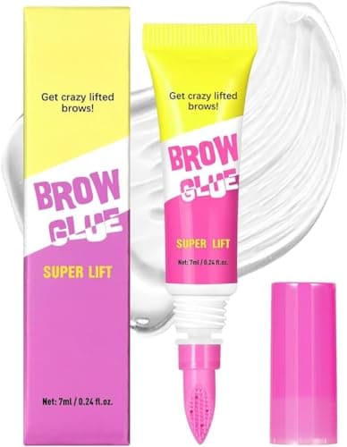 Image of Eyebrow Gel Clear,Brow Glue Super Lift, Clear Waterproof Eyebrow Lamination Gel with Built-in Brush, Long-Lasting, Smudge-Proof & Clump-Free Travel-Friendly Tube