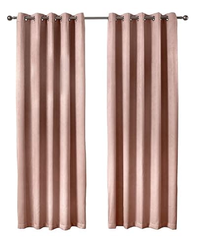 Image of Emma Barclay – 3D Embossed Blackout Curtains for Bedroom Living Room Thermal Insulated Woven Eyelet Blackout Curtains With Reflective Reverse Weave Ambiance Collection (46” x 72” Inch)(Blush Pink)