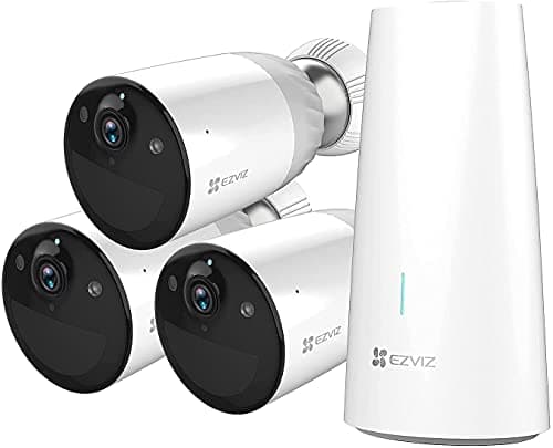 Image of EZVIZ Battery CCTV Camera Systems with Base, No Subscription, Home Security Camera, Solar Panel Compatible, Color Night Vision, IP66, PIR Motion Detection, Two Way Audio, SD Card/Cloud (BC1 B3)