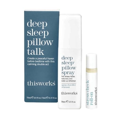 Image of This Works Deep Sleep Pillow Talk Kit - Gift Set with Deep Sleep Pillow Spray 75 ml and Stress Check Roll On 5 ml - Self Care and Sleep Gifts for Women