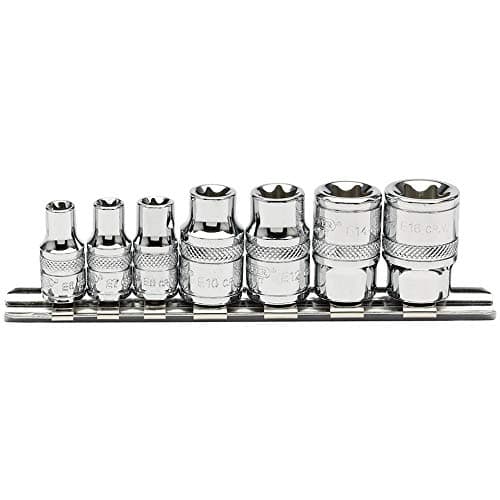 Image of Draper 34412 1/4-Inch and 3/8-Inch Square Drive Draper TX-Star Socket 7 Piece Set