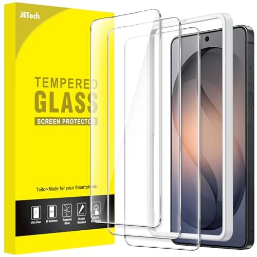 Image of JETech Screen Protector for Samsung Galaxy S26 Plus, 9H Tempered Glass Film with Easy Installation Tool, Fingerprint ID Compatible, HD Clear, 3-Pack