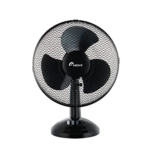 Image of 1ABOVE 12inch Table Fan Desk Fan with 3 Speed Oscillating Stand Fan Low Noise Strong Resistant Base Desktop/Bedside Fan, Ideal for Home and Office, (BLACK)