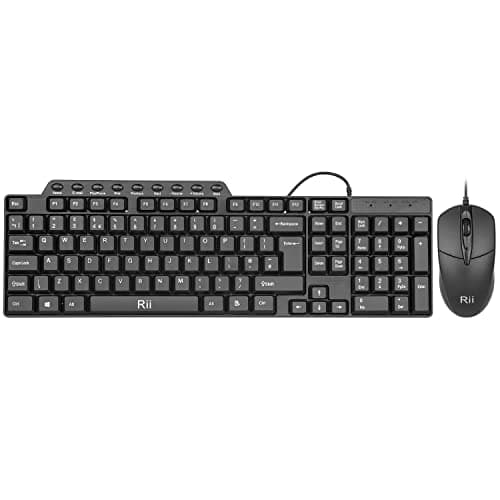 Image of Wired Keyboard and Mouse,Rii RK203 Full Size Slim Business Keyboards and Mouse Wired for Computer,Laptop,PC,Notebook,Windows Home Office