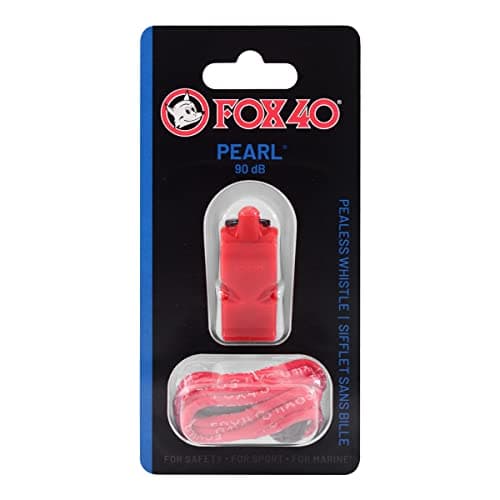 Image of Fox 40 Pearl Safety Whistle C/W Wrist-Lanyard Red, One Size