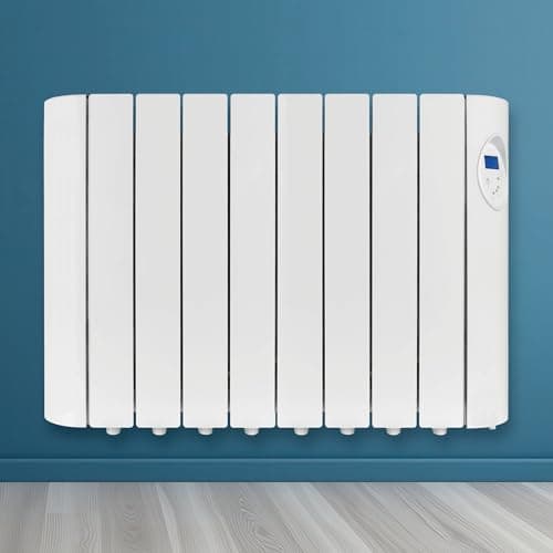 Image of Futura 1500W White Oil Filled Radiator Heaters for Home, 24/7 Day Timer Electric Heater Lot 20 & Advanced Thermostat Control, Wall Mounted Low Energy Electric Radiator with Child Lock