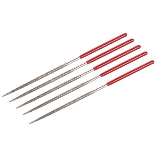 Image of Sourcingmap 5pcs Round Diamond Needles File 2mm x 100mm 150 Grit for Metal Glass Wood Stone Grinding Polishing Engraving