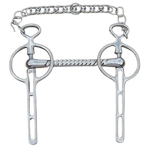 Image of JRI Liverpool Driving Bit 3-Slot – 5.5" Stainless Steel | Adjustable Rein Leverage, 16mm Mouthpiece, Curb Chain Slots | Horse Driving & Training Bit – Same Day Dispatch