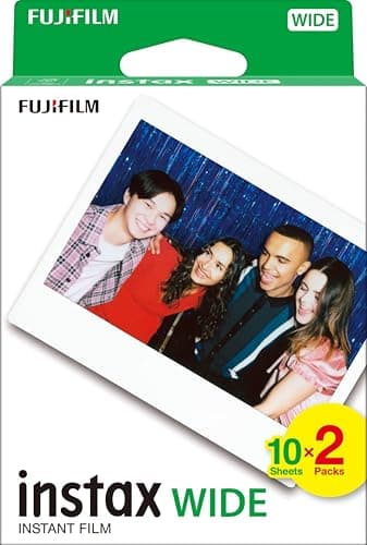 Image of Instax WIDE instant film White border, 20 shot pack, suitable for all instax WIDE cameras and printers, Packaging May Vary