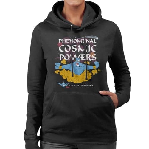 Image of All+Every Disney Aladdin Phenomenal Cosmic Powers Genie Women's Hooded Sweatshirt Black