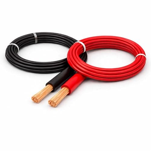 Image of MKGT 6mm2 Automotive Thin Wall PVC Cable Red & Black Set Single Core Stranded Copper Wire 12V 24V 50A Flexible Battery Solar Caravan Wiring (10 AWG) – 1M Each (Red & Black)
