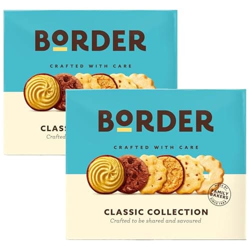 Image of Border Biscuits Classic Collection Box 2×400 g | Assorted Biscuit Selection with Chocolate Viennese, Butterscotch Crunch, Shortbread Rings & More | Suitable for Vegetarians | Perfect for Sharing