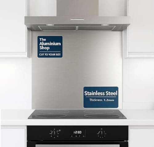 Image of Stainless Steel 1.2mm Thick Brushed Kitchen Splashback (600mm x 600mm)