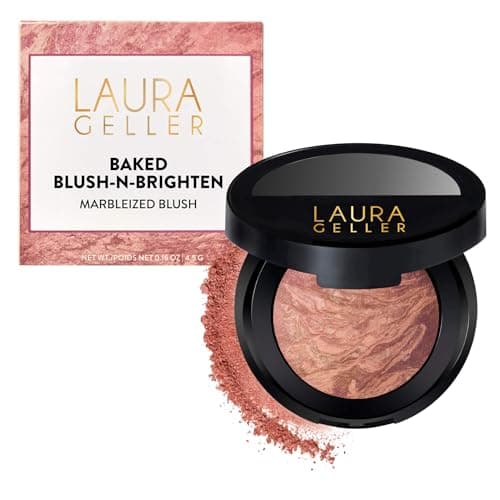 Image of LAURA GELLER NEW YORK Baked Blush-n-Brighten Marbleized Blush for Cheeks - Natural Finish - Buildable Color (106 Rosé All Day)