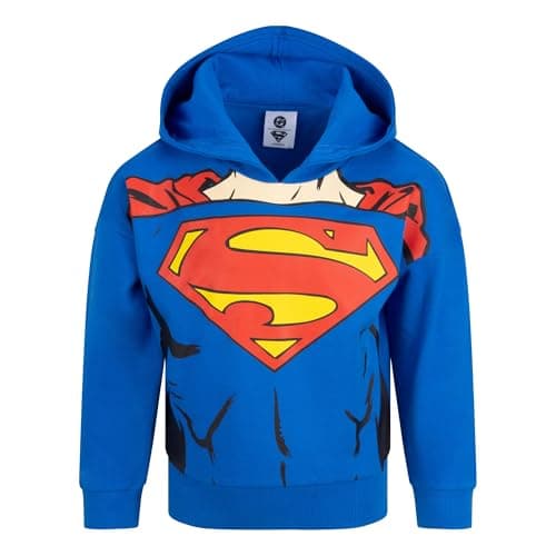 Image of DC Comics Superman Official Hoodie for Boys, 100% Cotton, 5-6 Years: 116cm, Blue