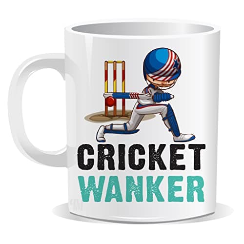 Image of Perfect Mugs Cricket Wanker Mug Sarcastic Humour Rude Gift for Friend Sports Lover Bat Ball Game Field Players Adult Christmas Birthday Hilarious Novelty Funny Present Secret Santa Men Tea Coffee Him
