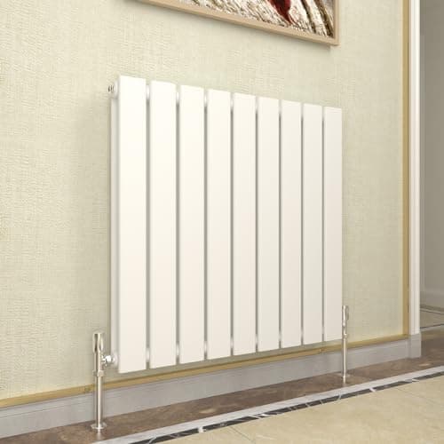 Image of GY Bath Horizontal Radiator White Flat Panel Designer 600x612mm Double Modern Central Heating Rads