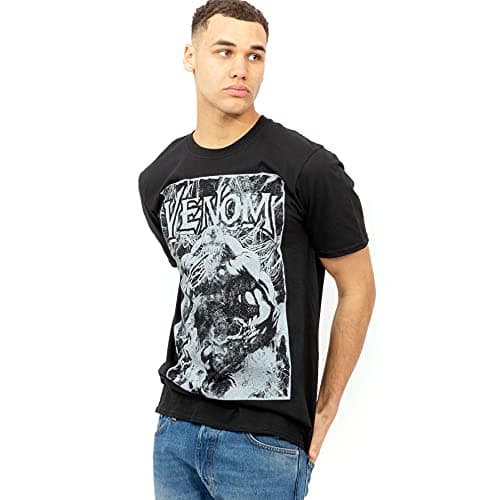 Image of Marvel Men's Venom Web T Shirt, Black, M UK