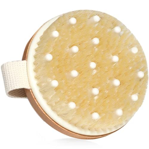 Image of SURDOCA Dry Brushing Body Brush, Physical Exfoliating Scrubber, Lymphatic Drainage Massager Brush, Cellulite Remover Brushes, Bath Brush for Shower, Natural Bamboo (Boar Bristles)