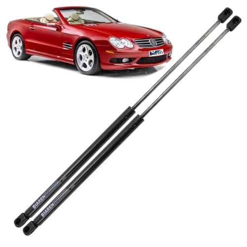 Image of BIAREN 2x Rear Tailgate Boot Gas Struts For Mercedes Benz SL R230 Convertible 2001-2012 Lift Support System 650 (N) 333 MM 2307500036 A2307500036