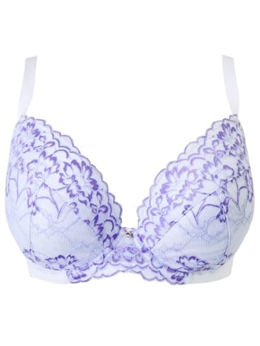 Image of Ann Summers Valentines Sexy Lace Padded Plunge White/Lilac