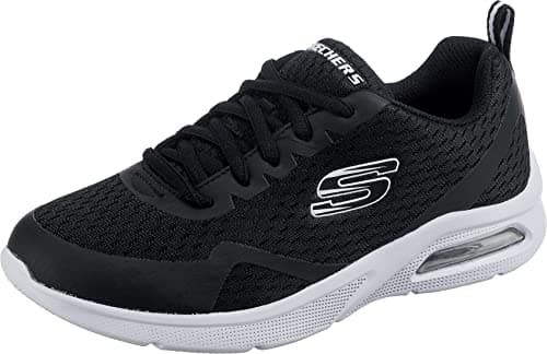 Image of Skechers Boy's Microspec Max Sneakers, Black Textile/ Black & White Trim, 2 UK Child