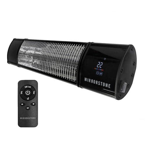 Image of Mirrorstone Athena 2.4KW Short Wave Wifi & Remote Controllable Infrared Bar Heater,Wall Mounted Patio Heater Outdoor, Garden