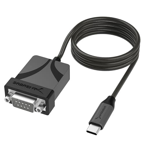 Image of SABRENT USB-C to DB9 Serial RS-232 Adapter Cable, Prolific PL2303GS Chipset, USB 2.0, 1bps-12Mbps Baud Rate, for POS Terminals, Modems, GPS, Industrial Devices, 90cm (CB-D9C3)